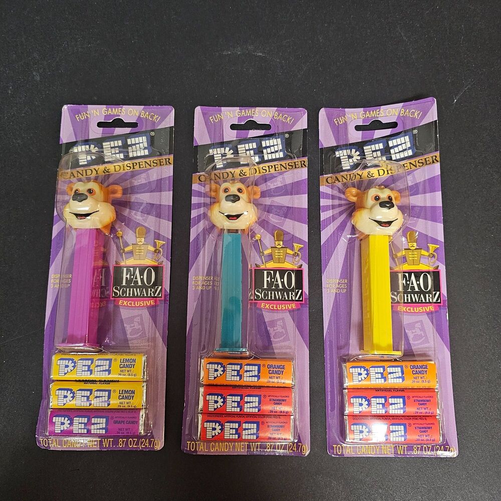 FAO Schwarz Exclusive Pez Set of 3 Bears Vtg 1999 NIP